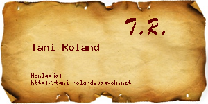 Tani Roland névjegykártya